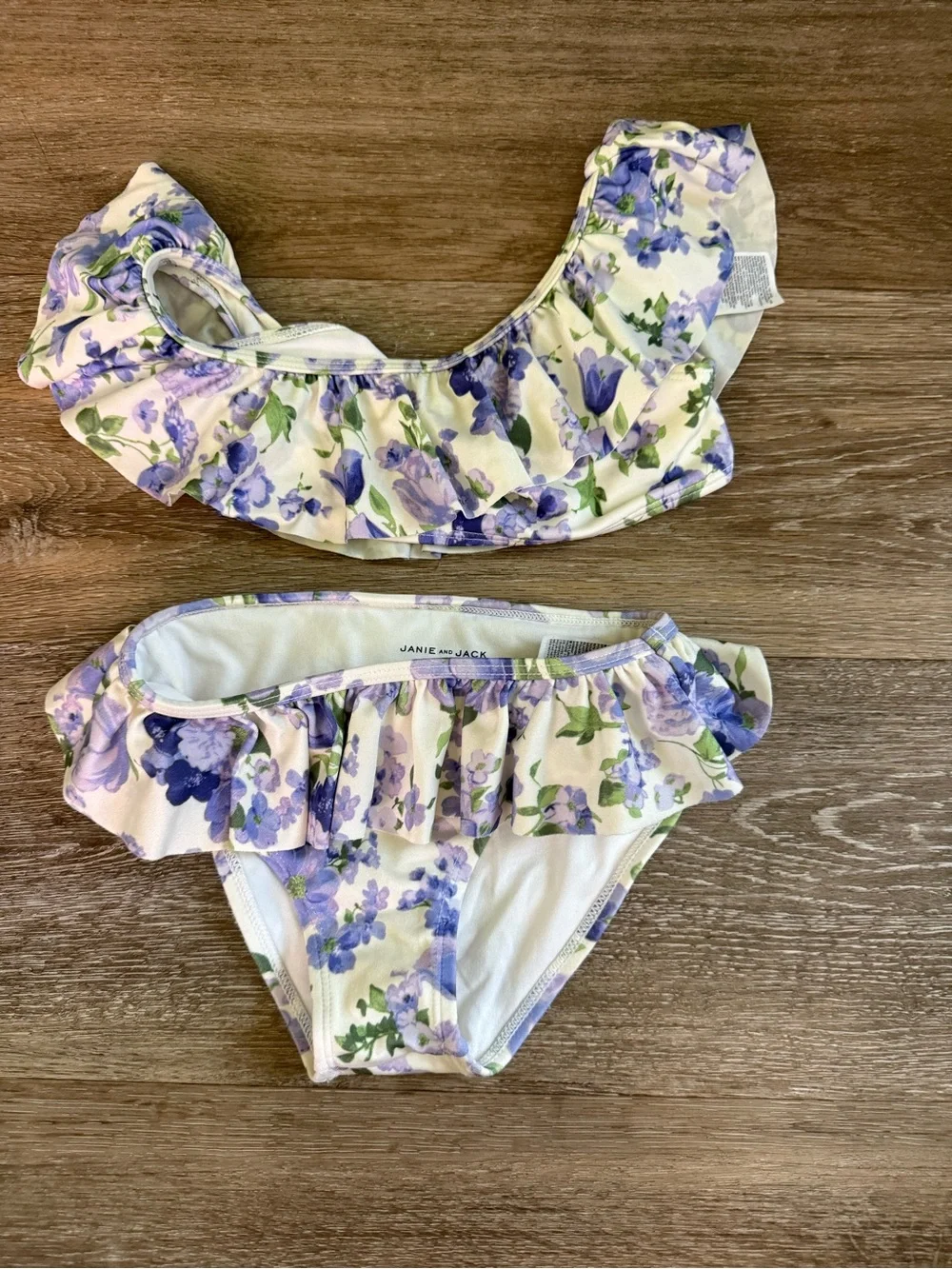 Janie and Jack Lavender Floral Ruffle Two-Piece Swim Set